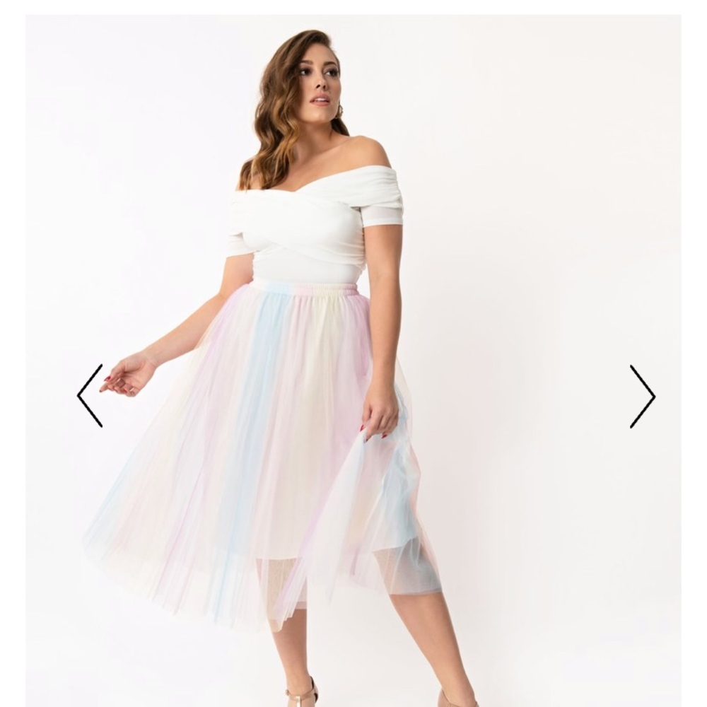 Pastel Multicolored Tulle Skirt